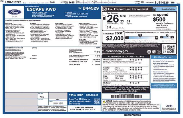 2025 Ford Escape - $26,665
