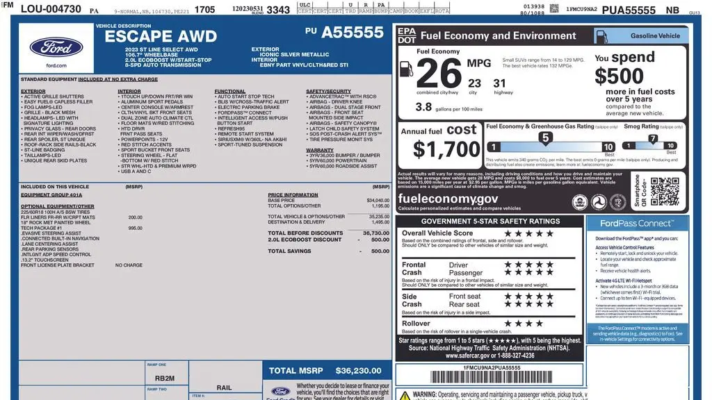 2023 Ford Escape ST-Line Select