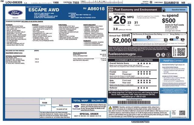 2025 Ford Escape - $22,877