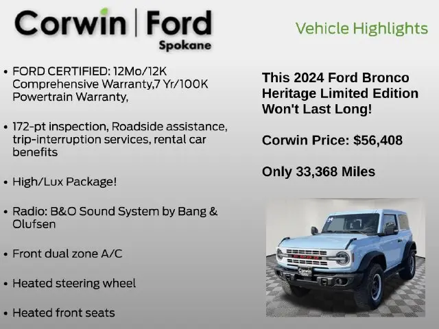 2024 Ford Bronco - $56,408