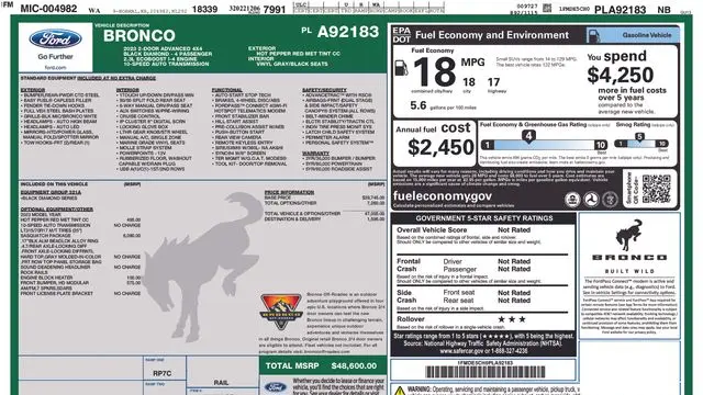 2023 Ford Bronco Base Advanced