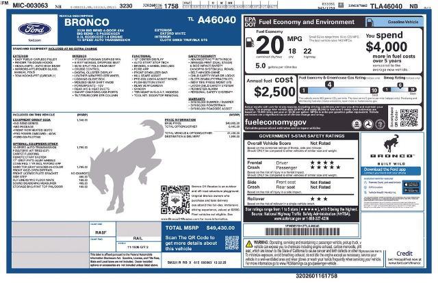 2026 Ford Bronco - $46,995