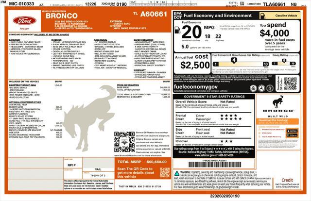 2026 Ford Bronco - $44,949