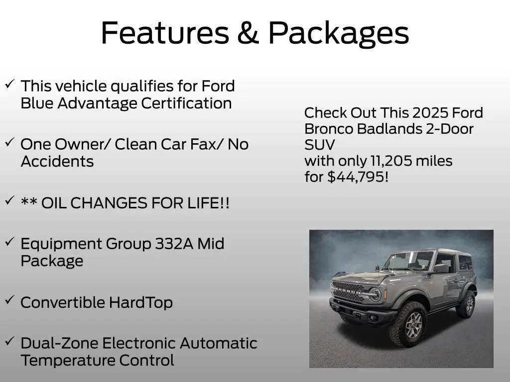 2025 Ford Bronco - $44,795