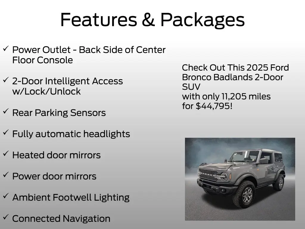 2025 Ford Bronco - $44,795