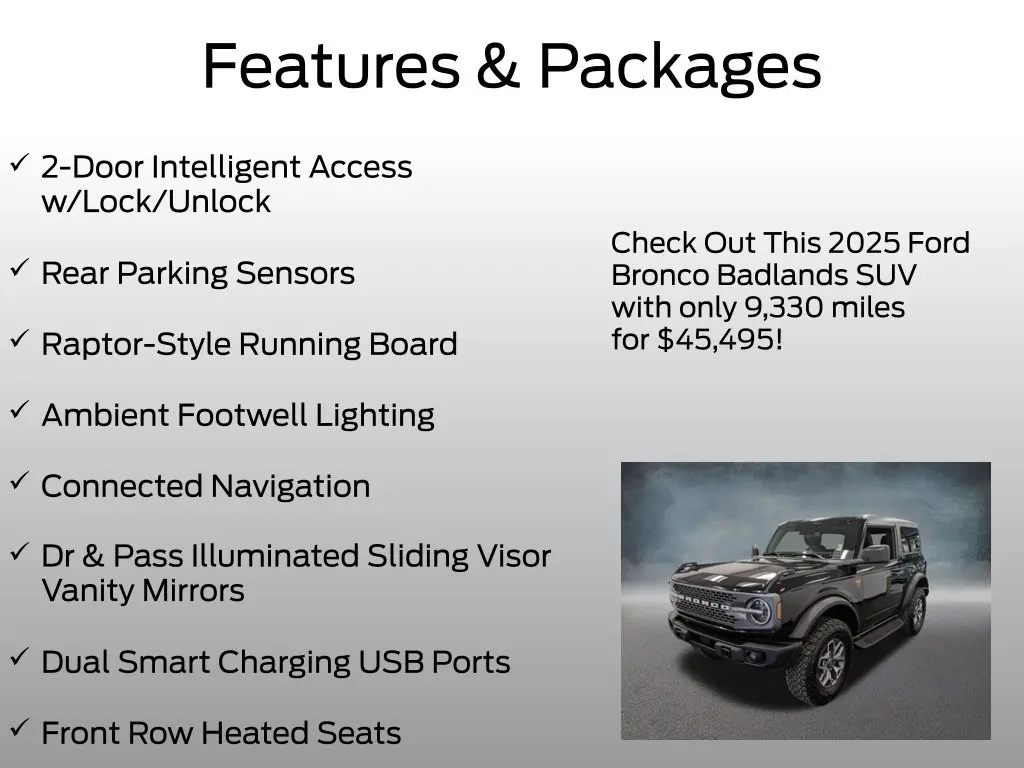 2025 Ford Bronco - $45,495