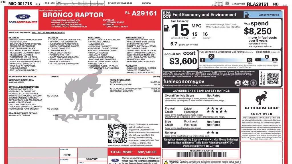 2024 Ford Bronco Raptor