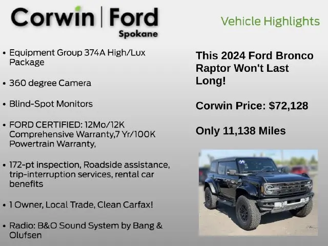2024 Ford Bronco - $72,128