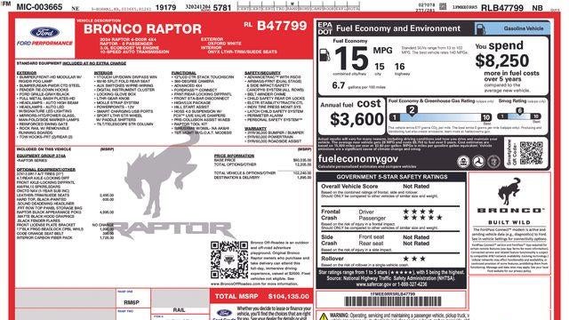 2024 Ford Bronco Raptor