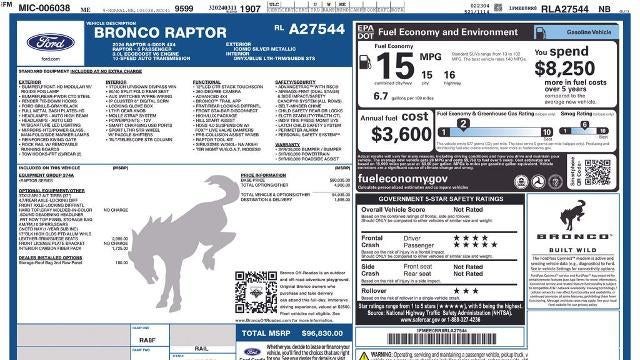 2024 Ford Bronco Raptor