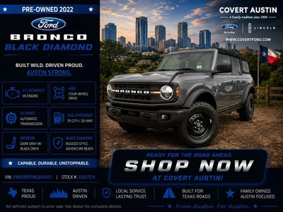 Photo of a 2022 Ford Bronco 4X4 Black Diamond 4DR SUV for sale