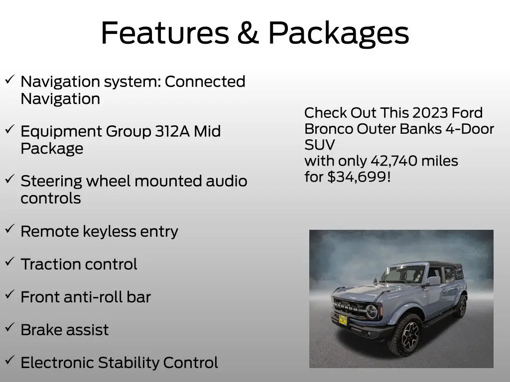2023 Ford Bronco - $34,699