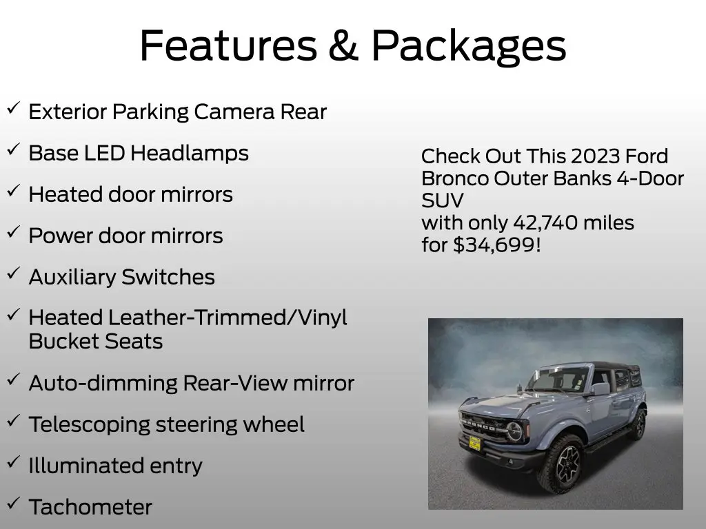 2023 Ford Bronco - $34,699