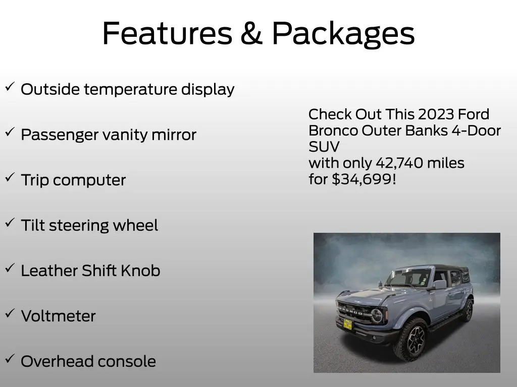 2023 Ford Bronco - $34,699