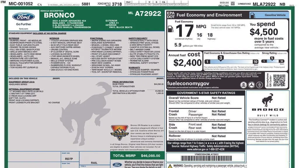 2021 Ford Bronco Badlands Advanced