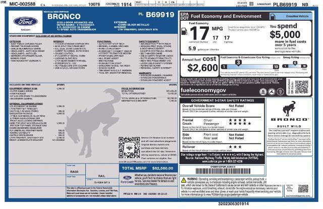 2023 Ford Bronco - $43,885