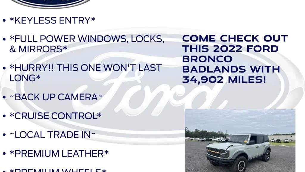 2022 Ford Bronco Big Bend Advanced