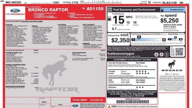 2022 Ford Bronco Raptor