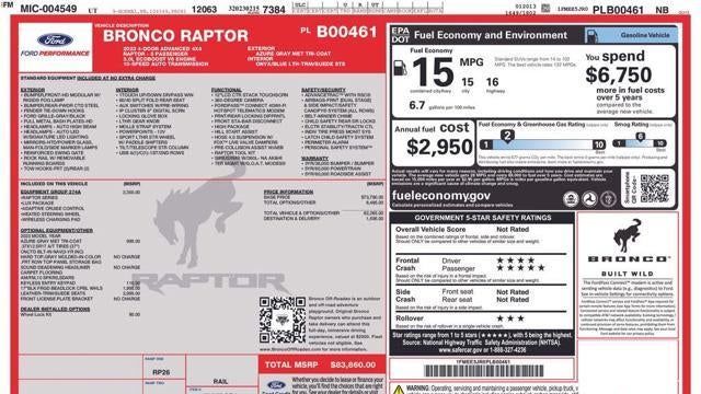 Preowned 2023 Ford Bronco Raptor for Sale
