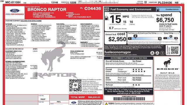 2023 Ford Bronco Raptor