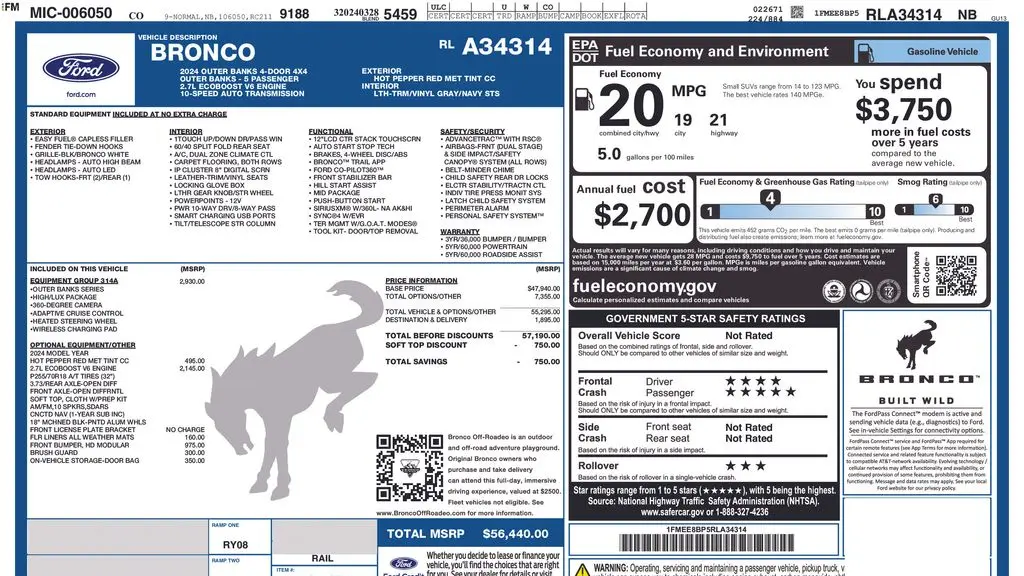 2024 Ford Bronco Outer Banks