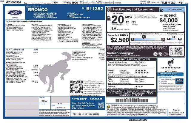 2026 Ford Bronco - $54,037