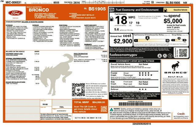 2025 Ford Bronco - $59,721