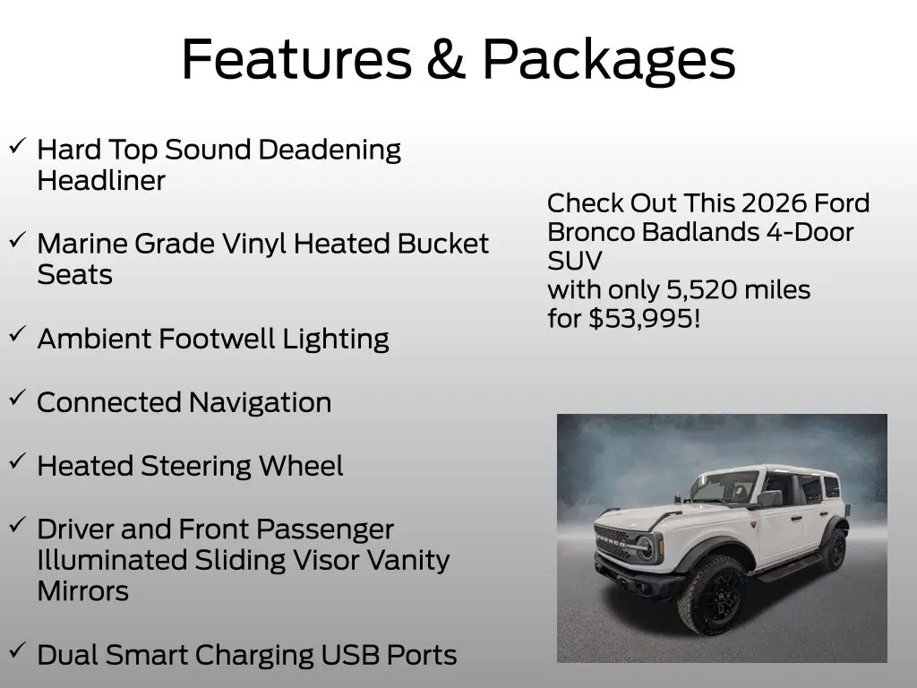 2026 Ford Bronco - $53,995
