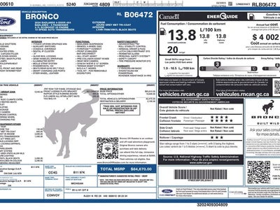 2024 Ford Bronco 4X4 Badlands 4DR SUV