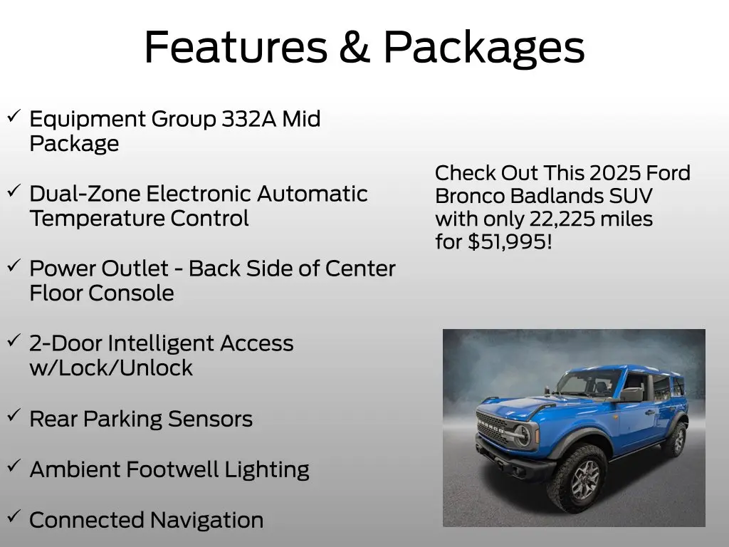2025 Ford Bronco - $51,995