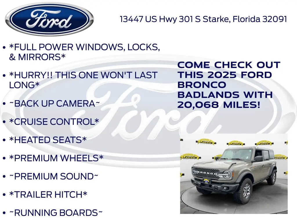 2025 Ford Bronco - $49,649