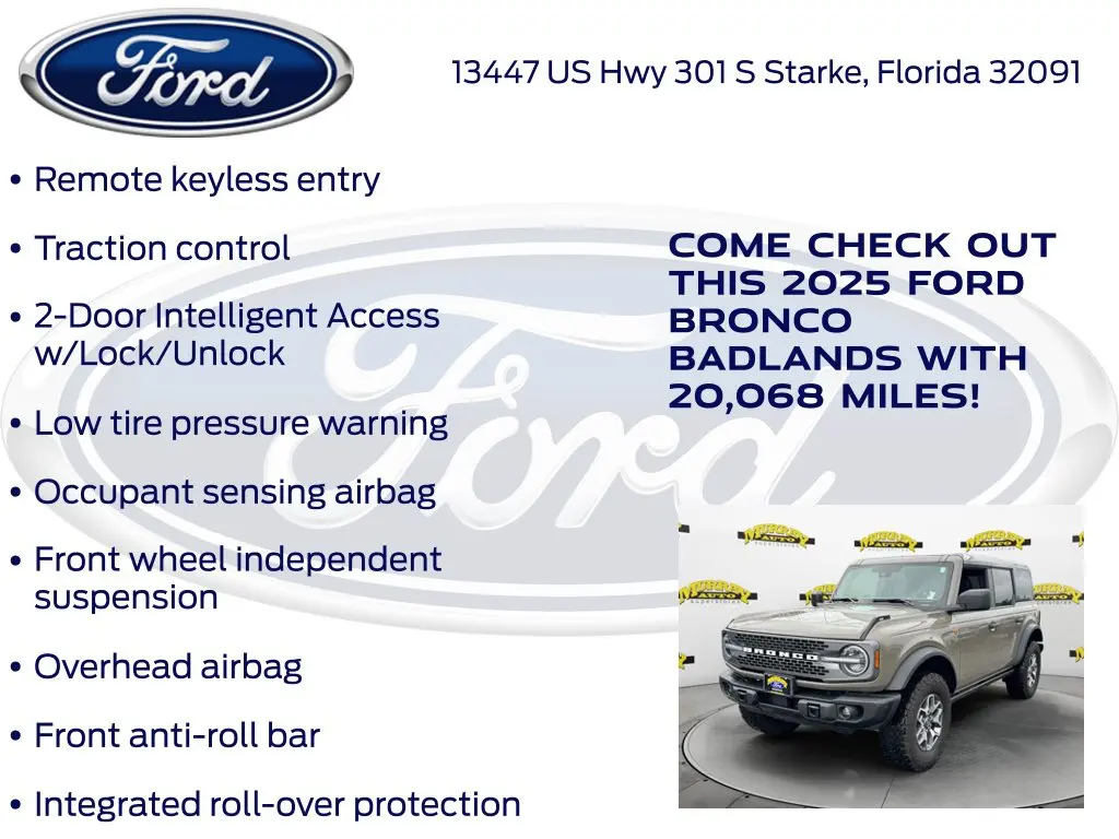 2025 Ford Bronco - $49,649