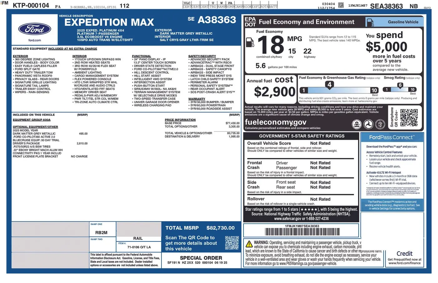 2025 Ford Expedition - $69,990