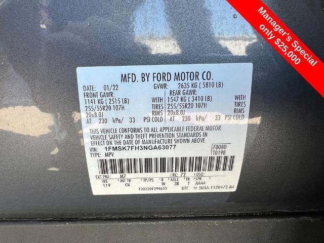 2022 Ford Explorer - $25,000