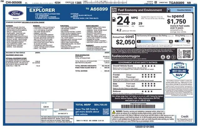 2026 Ford Explorer - $44,684