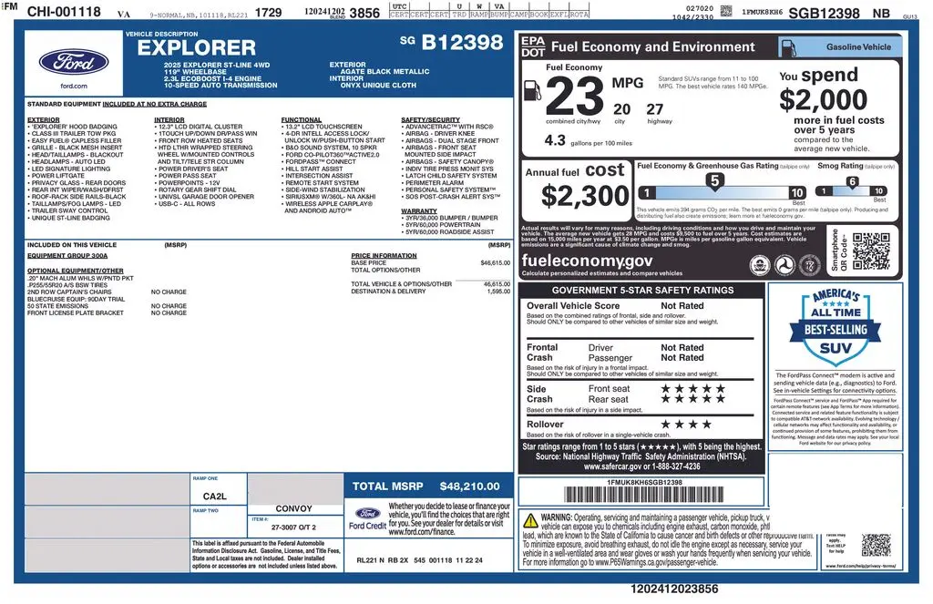 2025 Ford Explorer - $38,849