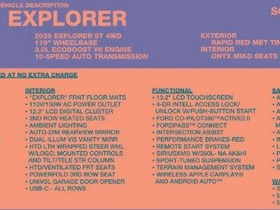 2025 Ford Explorer AWD ST 4DR SUV
