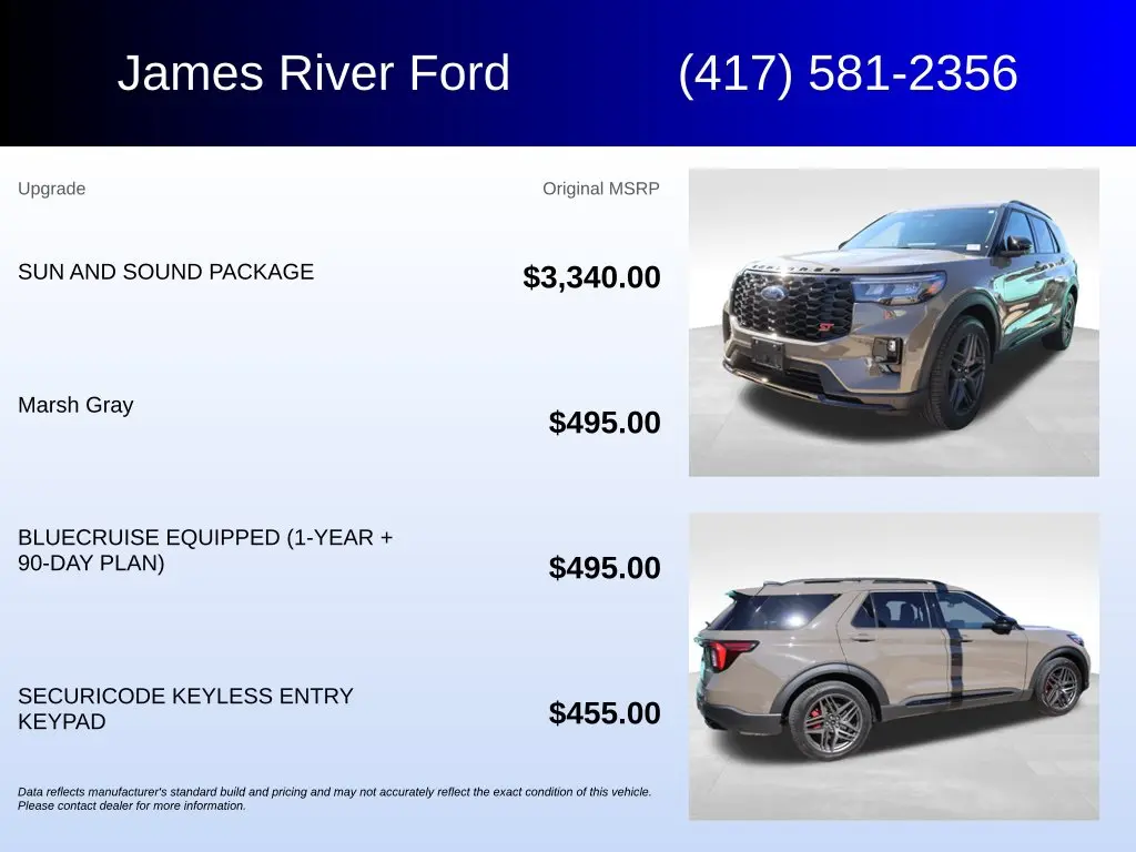 2026 Ford Explorer - $52,994