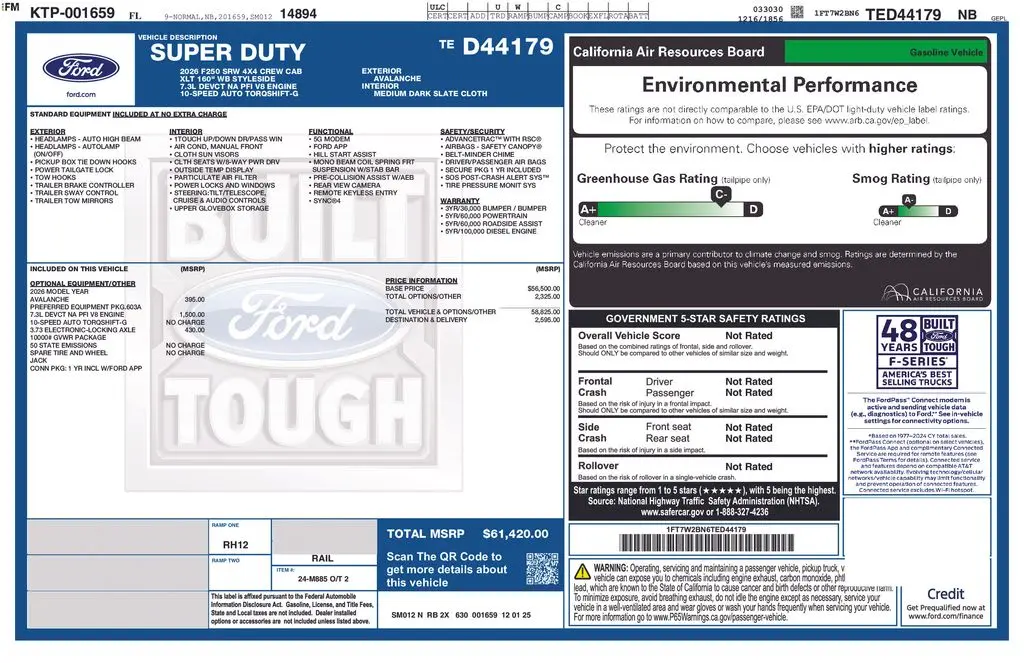 2026 Ford F-250 - $58,500