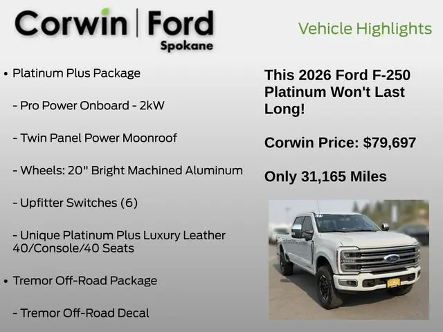 2026 Ford F-250 - $79,697