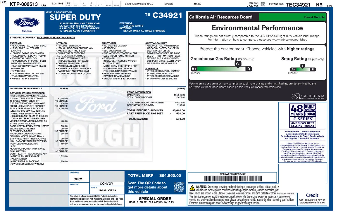 2026 Ford F-250 - $87,349