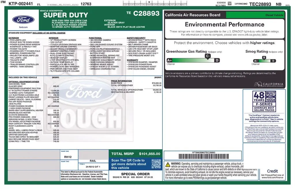 2026 Ford F-250 - $142,679