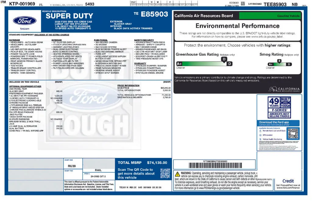 2026 Ford F-250 - $67,900
