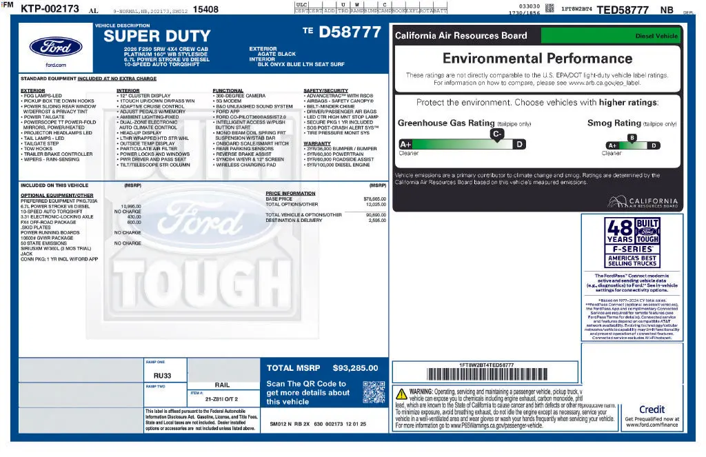 2026 Ford F-250 - $88,566