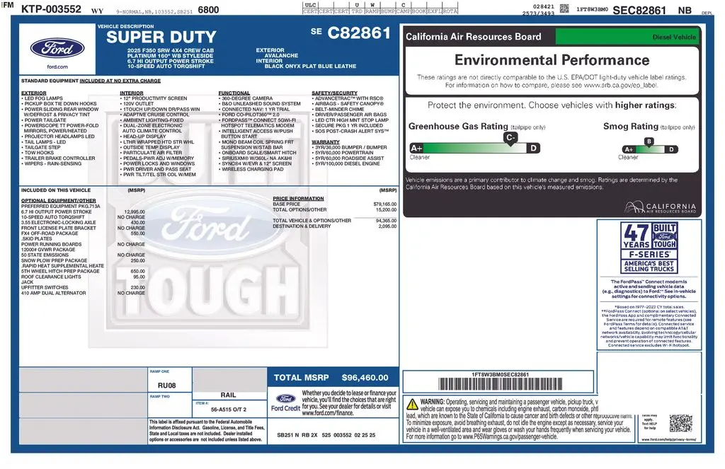 2025 Ford F-350 - $79,536