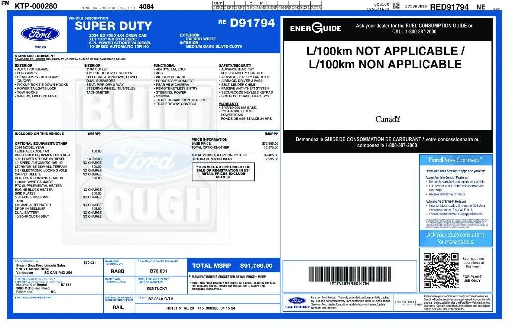 2024 Ford F-350 - $52,662