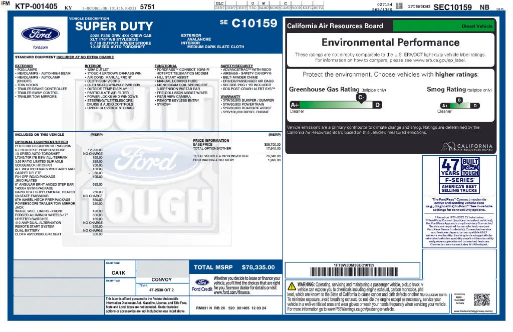 2025 Ford F-350 - $76,335