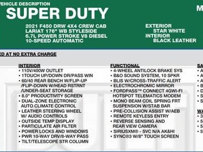 2021 Ford F-450 Super Duty 4X4 Lariat 4DR Crew Cab 8 FT. LB DRW Pickup