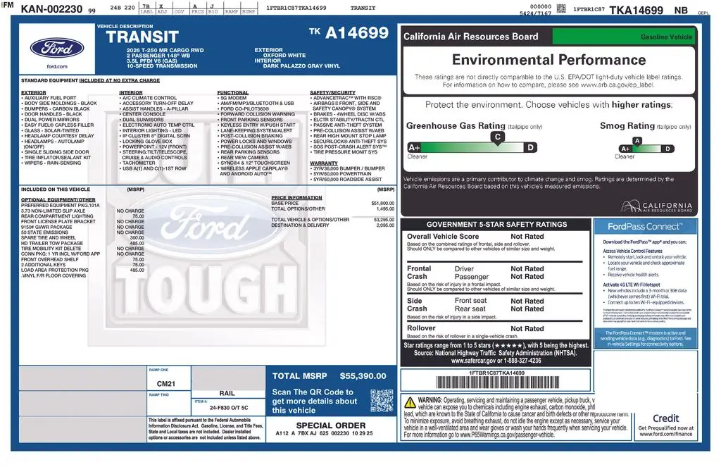 2026 Ford Transit - $46,900