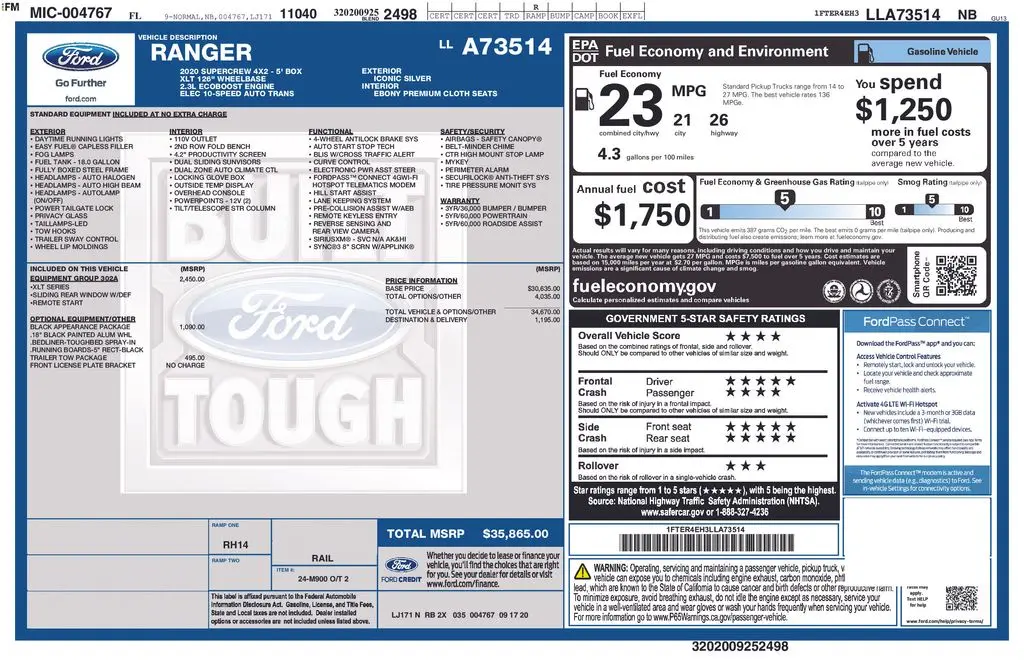 2020 Ford Ranger - $23,501